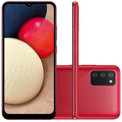 Smartphone Samsung Galaxy A02s Vermelho Câmera Tripla de Tela 6.5” 32GB 3GB 