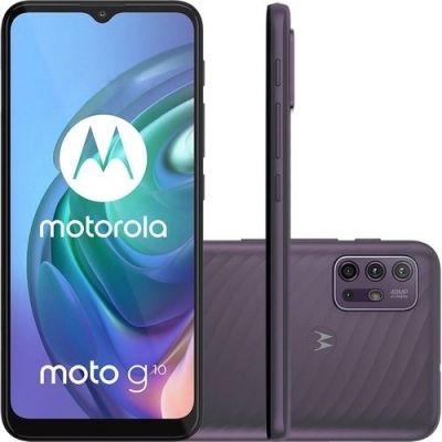 Smartphone Motorola G10 Cinza 64GB 4G Tela 6.5 4GB RAM Câmera Quádrupla
