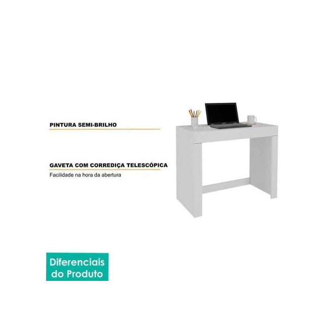 Mesa para Computador com 1 Gaveta Cléo – Permóbili - Branco