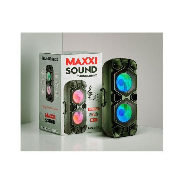 Caixa de Som Amplificada AD1200 Thunderbox 1000W Bivolt Maxxisound