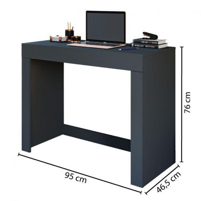 Mesa para Computador com 1 Gaveta Cléo – Permóbili - Chumbo